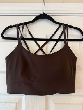 Brown Strappy Sports Bra Top